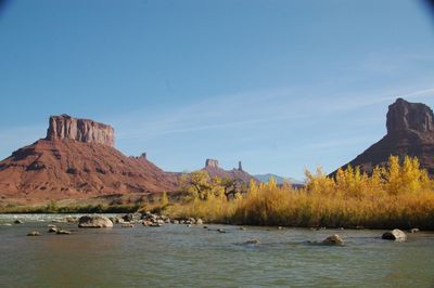 Rocky riffle on the Colorado River along the Moab Daily