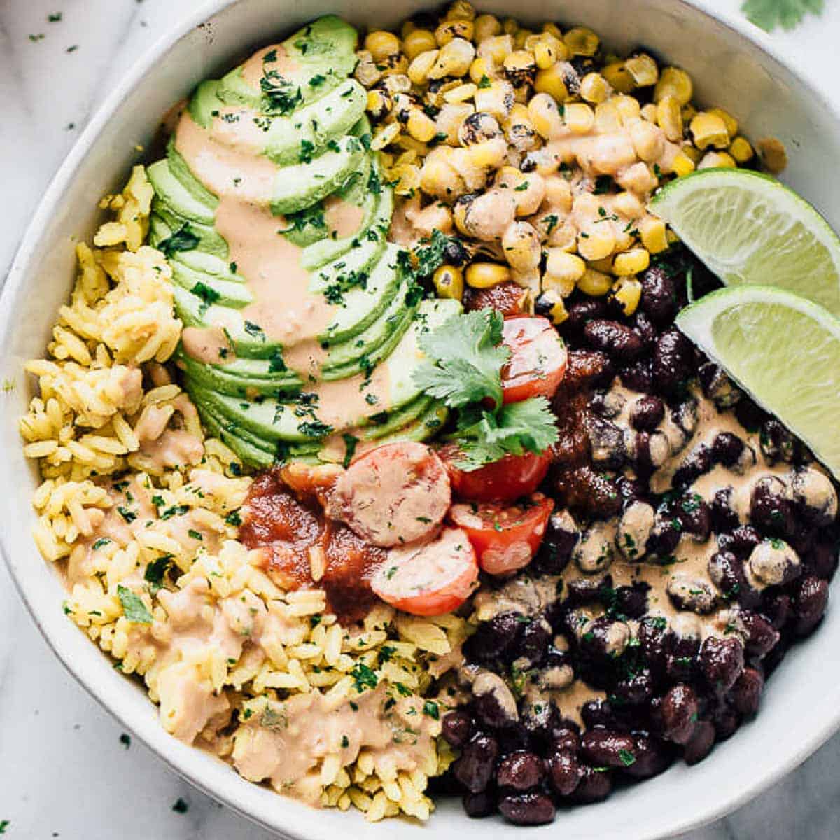 black bean rice bowl